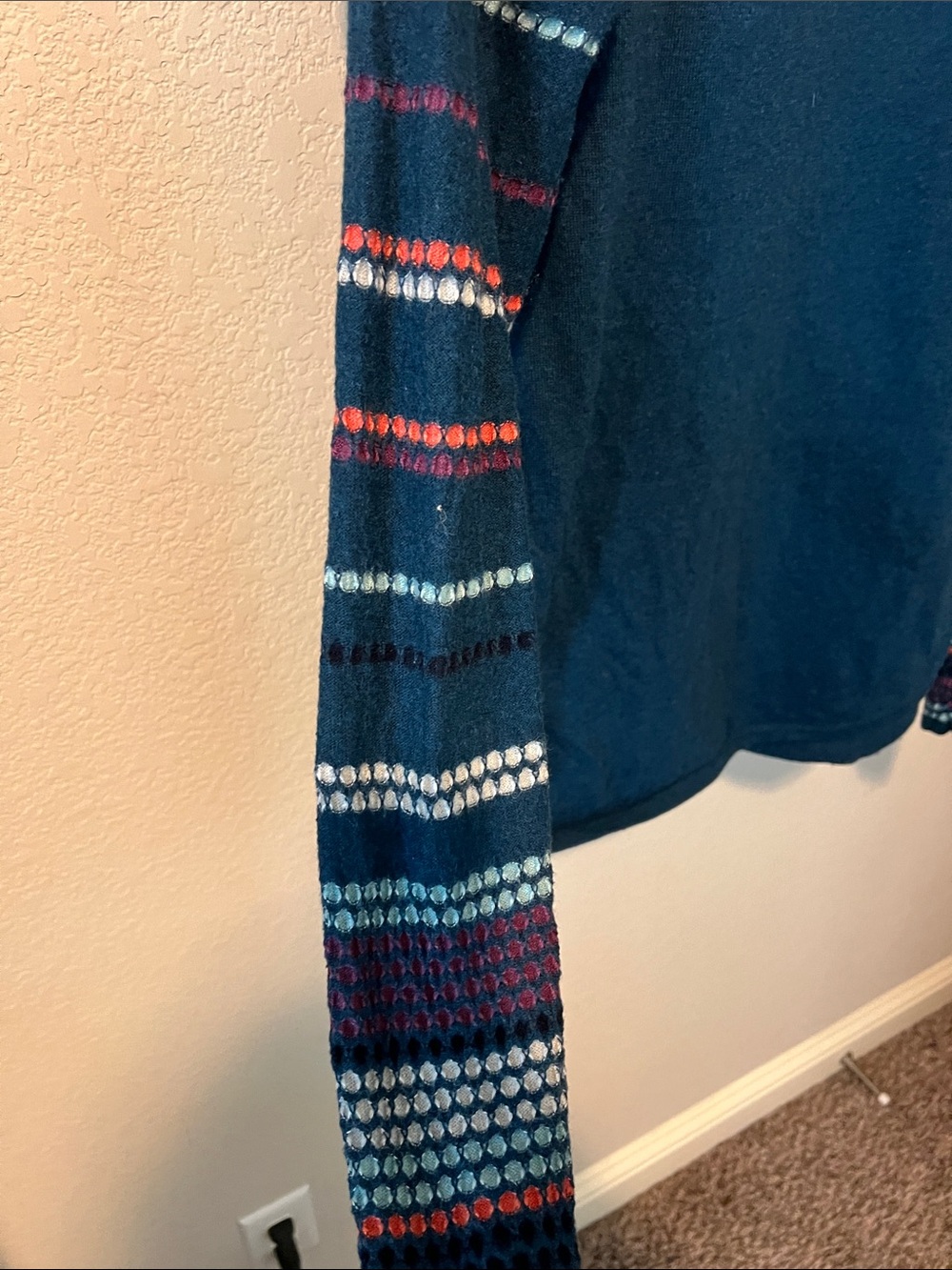Smartwool Long Sleeve Boho Blue Top Medium - Picture 3 of 5